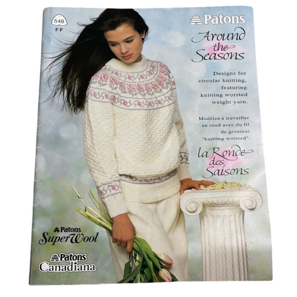 Vintage 1991 Patons Around The Seasons Fair Isle Knitting Pattern Book